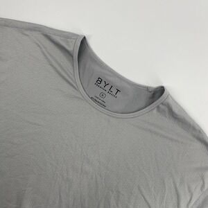 BYLT Premium Basics T Shirt Mens XL Grey Mesh Performance Curved Hem Activewear